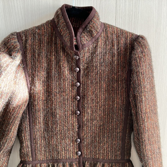 1976 YVES SAINT LAURENT 'Russian collection' striped wool coat size 36 EU (4-6) - Picture 4 of 15